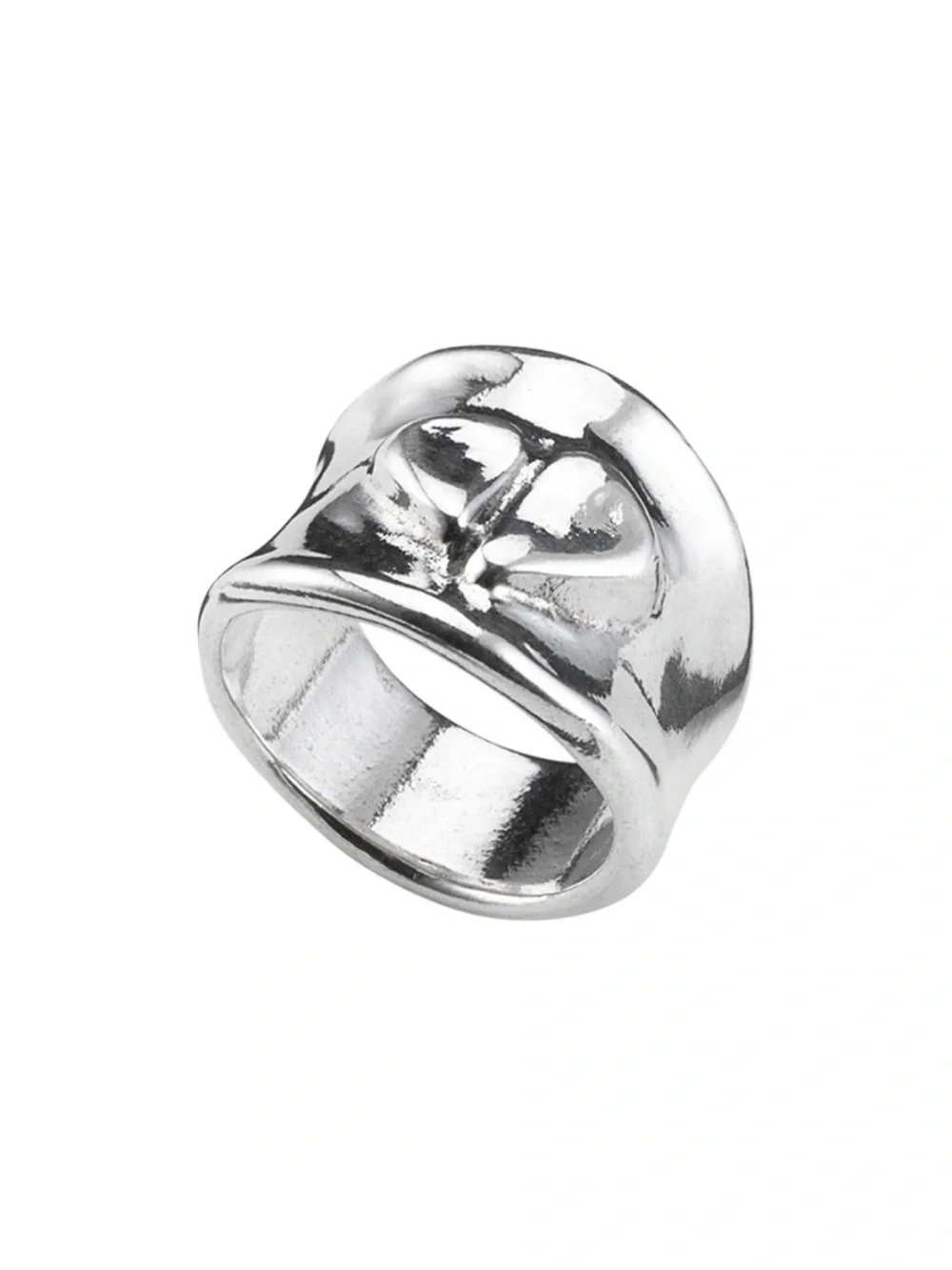 NEW UNO de 50 Silver Heart Shield Statement Ring - Silver